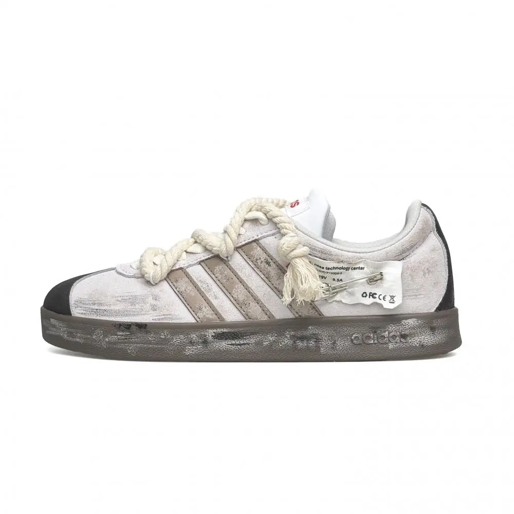 Adidas VL COURT 2.0 WAO Abrasion Resistant Low Top German Army Trainers Unisex Black Gray