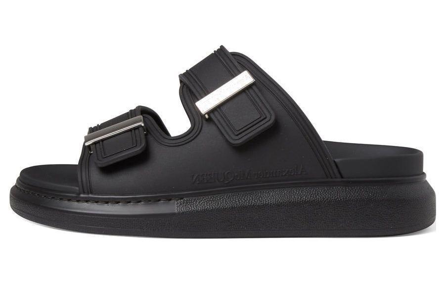 Alexander McQueen Logo Engraved Flatform Sandals Women's