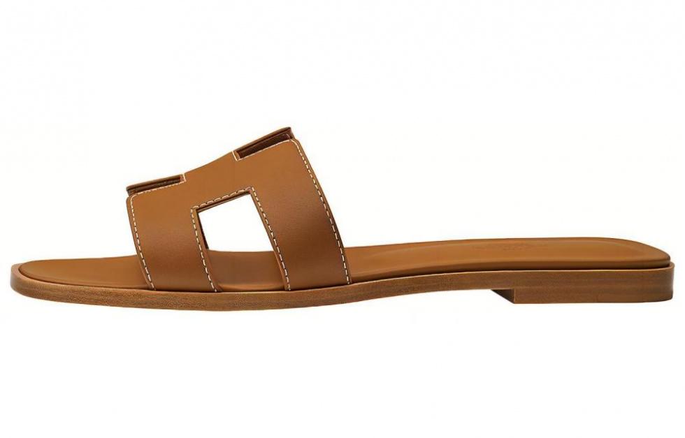 HERMES Oran Sandals Brown Women's
