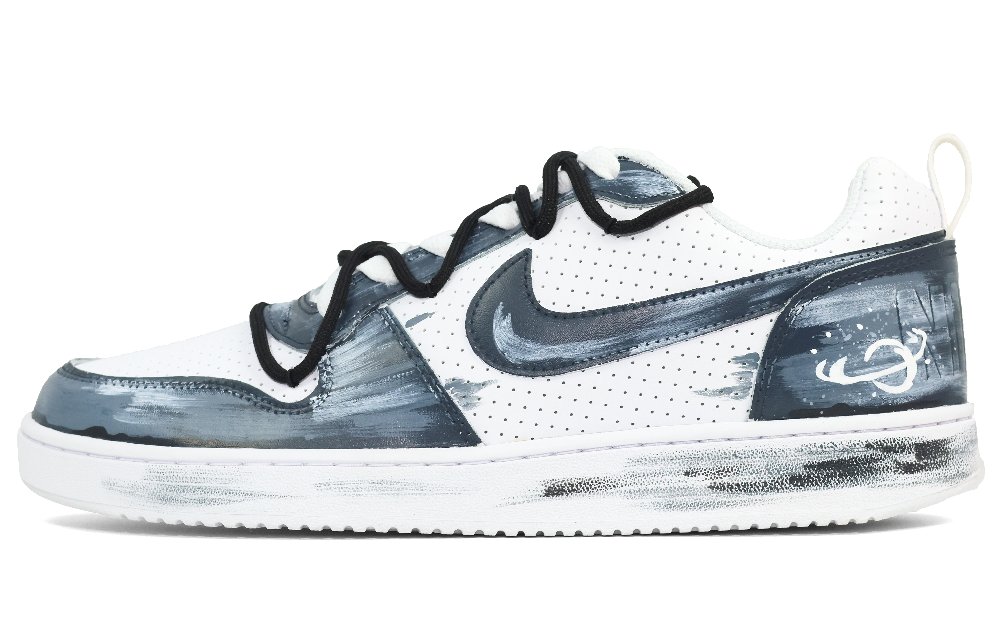 Nike Court Borough Anti-Slip Wear-Resistant Low-Top Skateboard Shoes Men's Black White Blue
