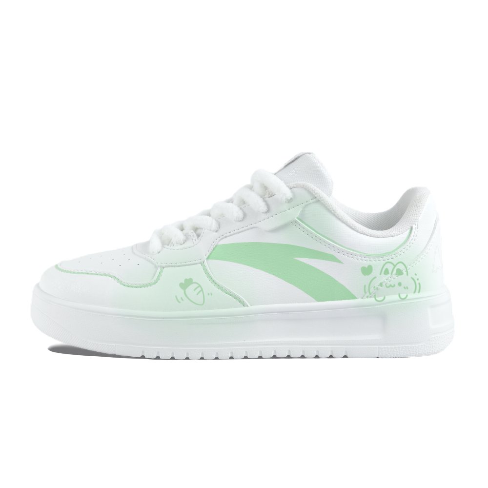Anta Relaxed Anti Slip Wear Resistant Low Top Skateboard Shoes Unisex White
