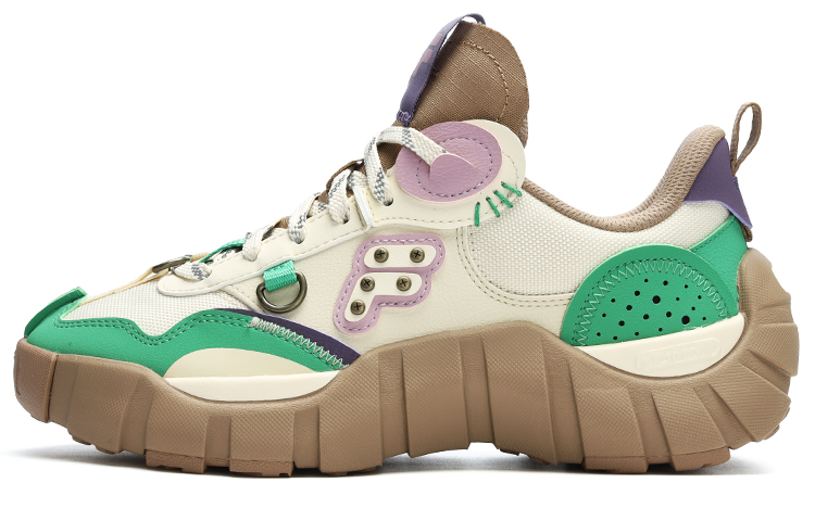 FILA FUSION BONE Spine Bone Shoes Low Top Casual Shoes Women's Cloud Green Rose