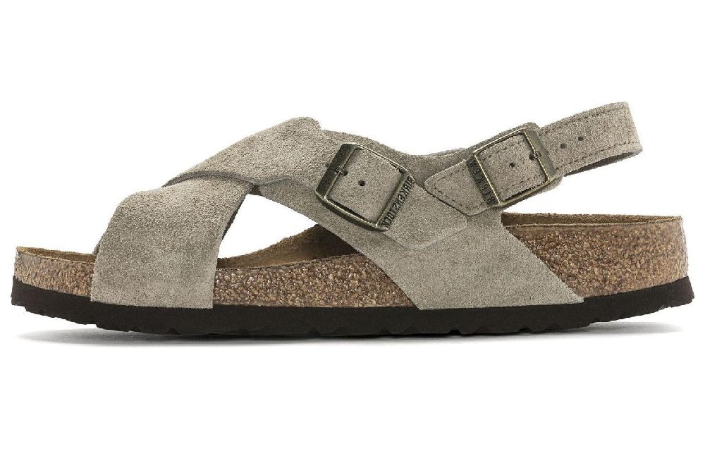 Birkenstock Tulum Suede Leather Narrow Fit Sandals 'Taupe' Women's