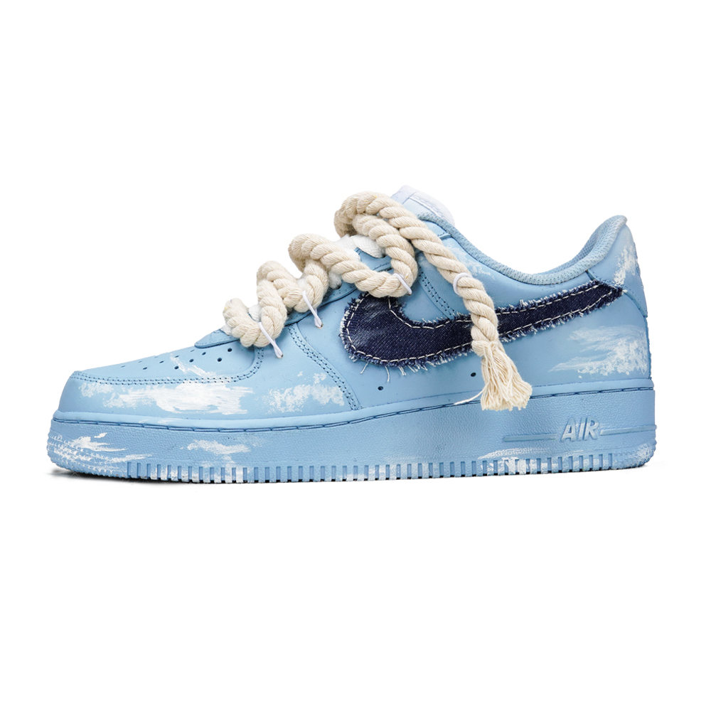 Nike Air Force 1 Low Top Skateboard Shoes Men's Blue