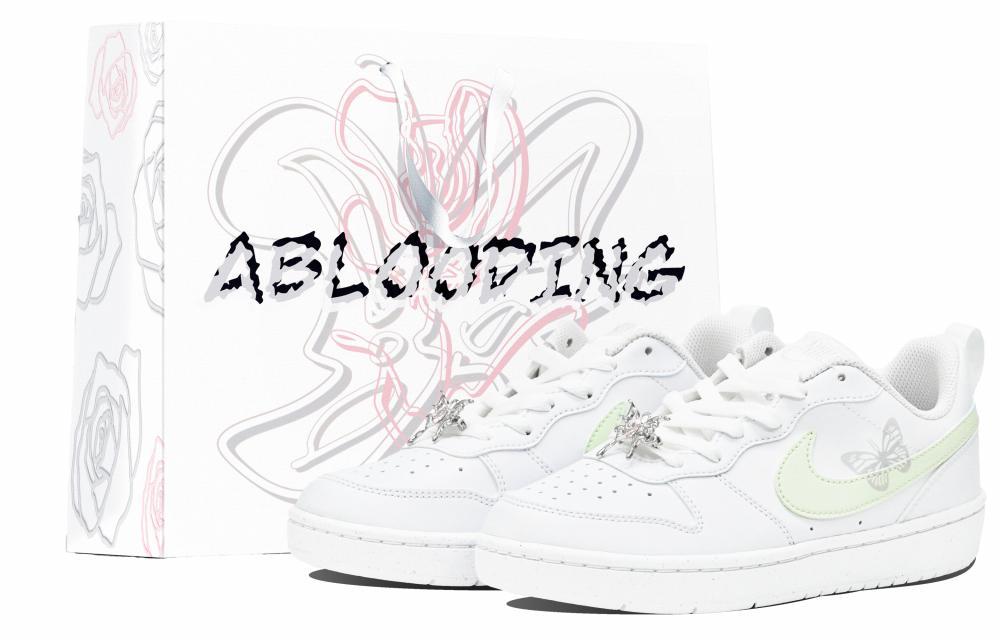 Nike Court Borough Skateboard Shoes Women's Low-Top Green White