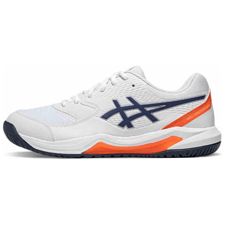 Asics Gel Dedicate 8 Low Top Tennis Shoes Men's White Blue Orange