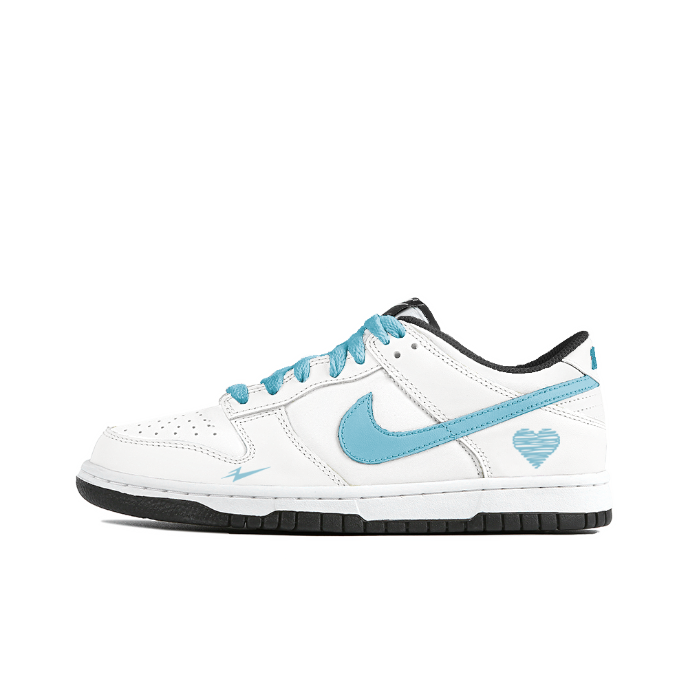 Nike Dunk Anti-Slip Wear-Resistant Low-Top Skateboard Shoes Unisex White Blue