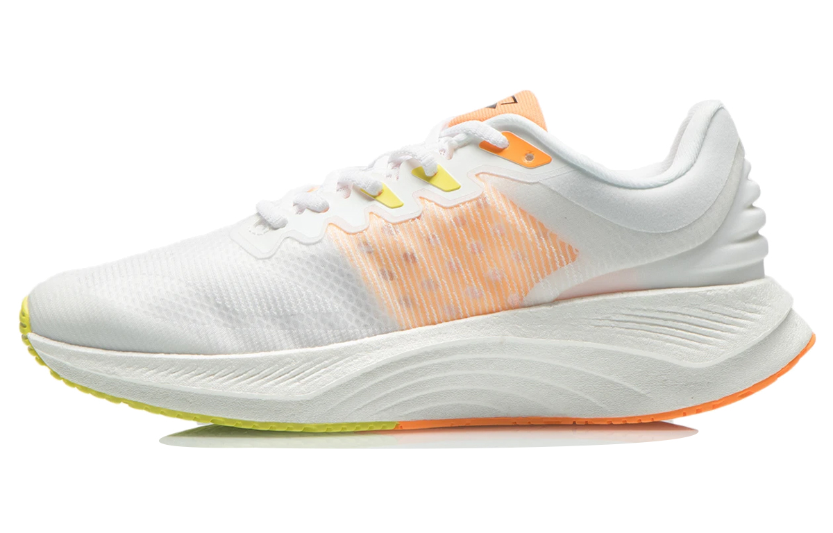 LiNing YueYing Shock Absorbers Slip Resistant Abrasion Resistant Lightweight Low top Running Shoes Men's White Orange