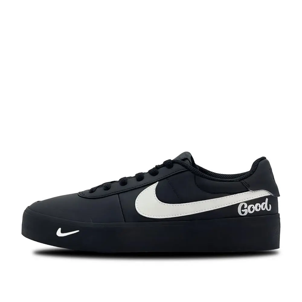 Nike Court Shot Cool Black Journal Abrasion Resistant Low top Skateboard Shoes Men's Black White