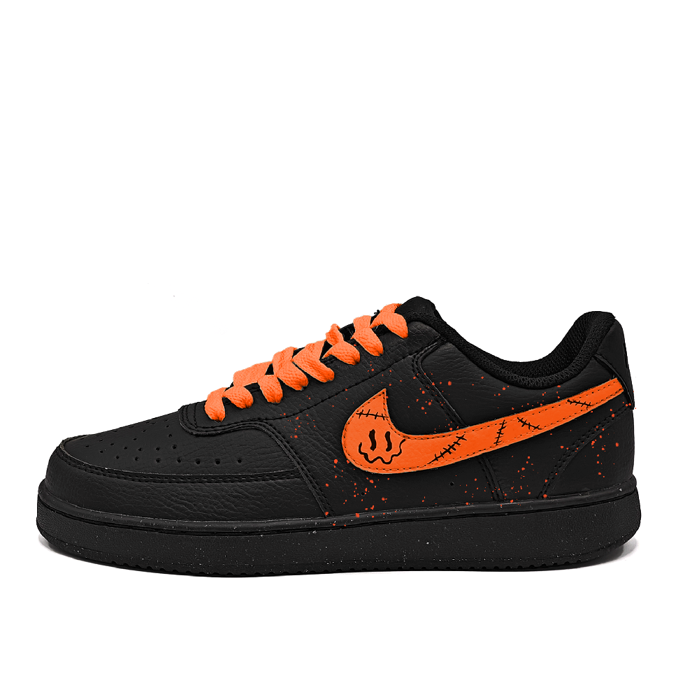 Nike Court Vision Non-slip Lightweight Low-Top Skateboard Shoes Unisex Black Orange
