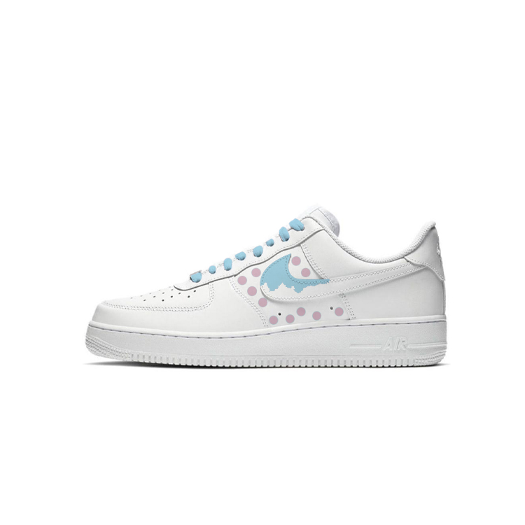 Nike Air Force 1 Low Top Skateboard Shoes Unisex White Blue Pink
