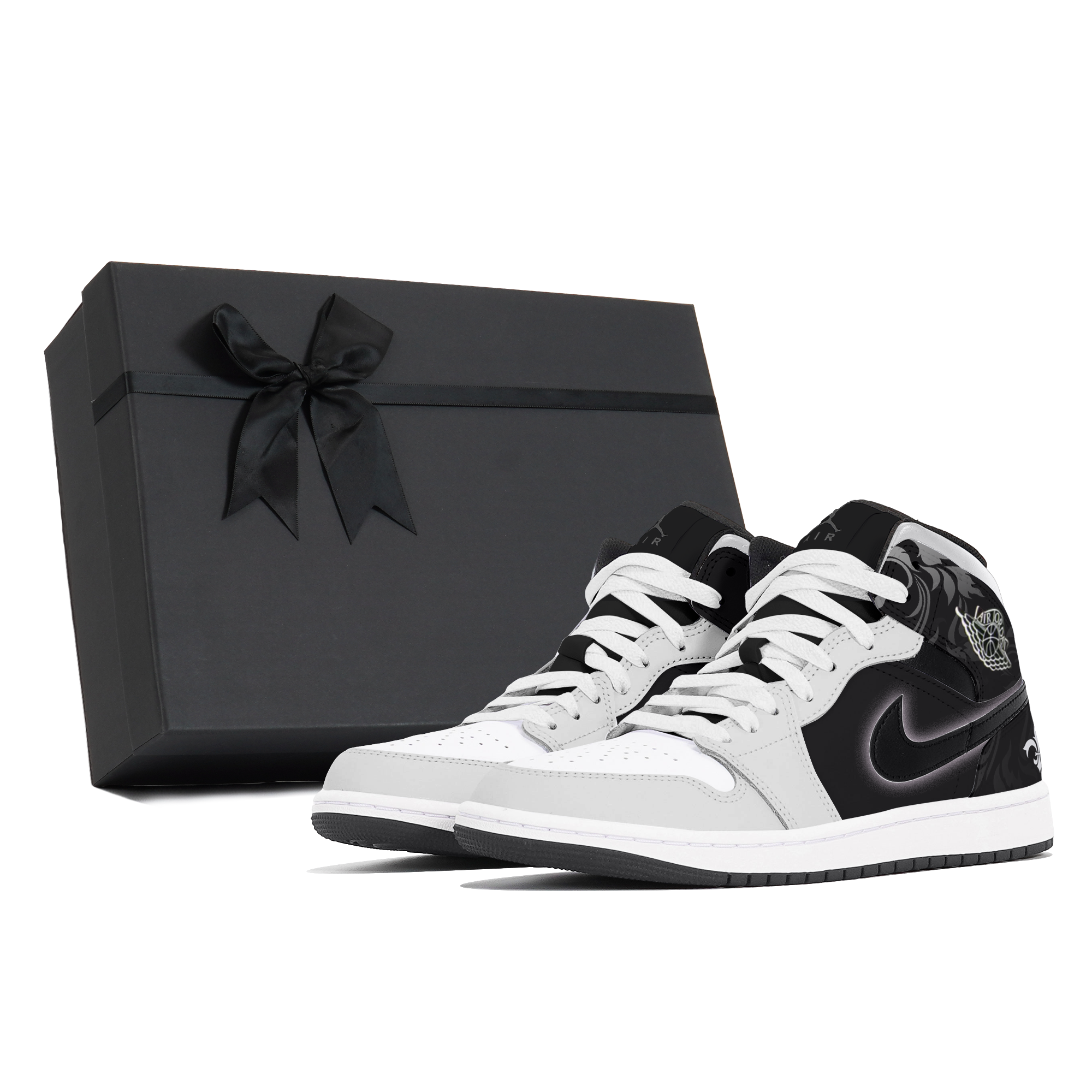Jordan Air Jordan 1 Abrasion Resistant Cushioning Slip Resistant Mid Top Vintage Basketball Shoes Men's Gray