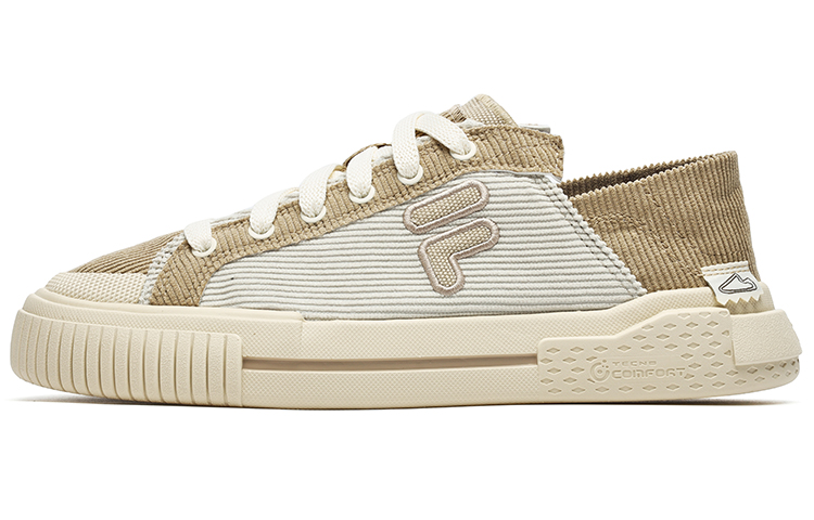 FILA FUSION Wallride Wear resistant And Lightweight Low top Canvas Shoes Women's Beige Light Brown