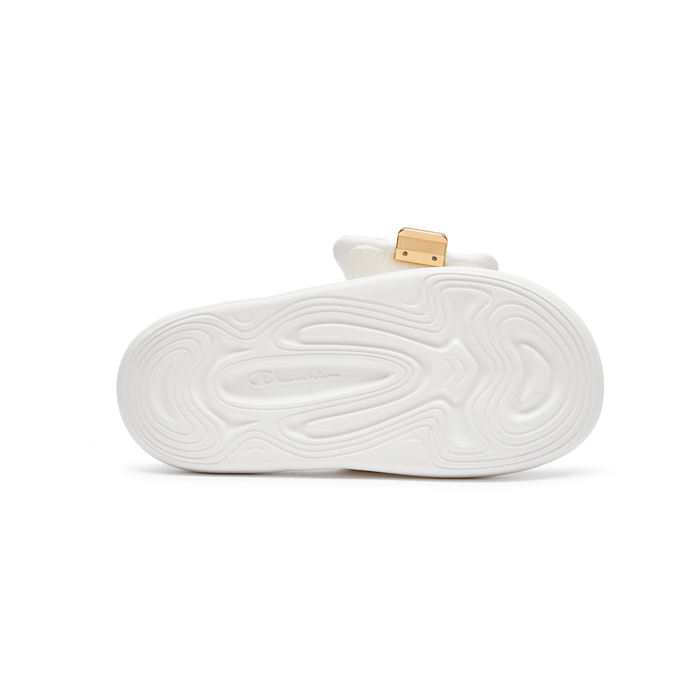 Champion Campus EVA Leather Patchwork Quiet Slide Slippers Women's White