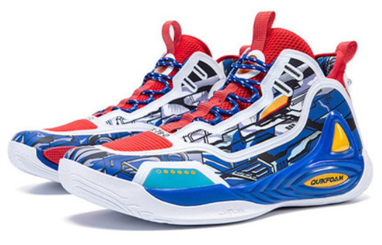 361° Dawn Cushioning, Wear Resistant Mid top Casual Shoes Men's Red Blue