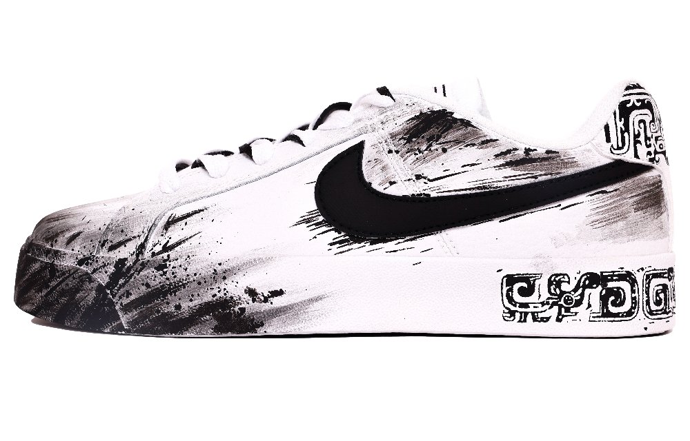 Nike Court Royale Fall Anti-Slip Wear-Resistant Low-Top Skateboard Shoes Unisex Black White