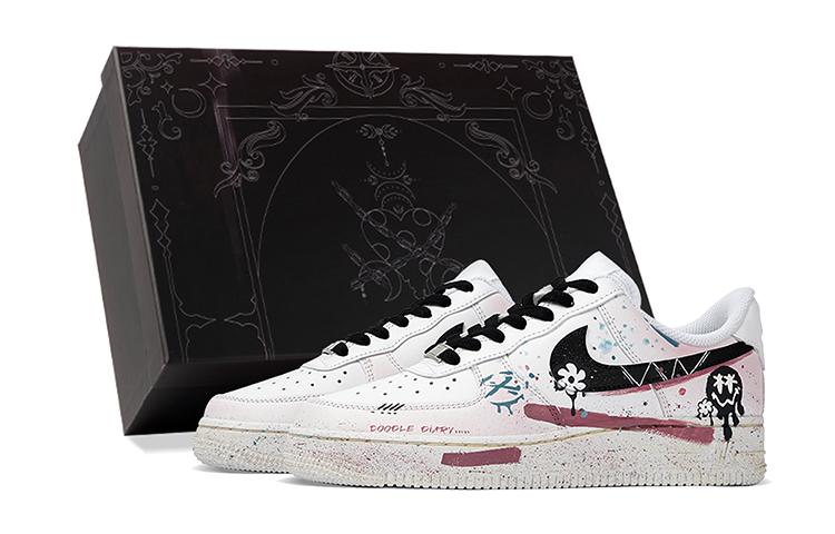 Nike Air Force 1 Anti-Slip Wear-Resistant Low-Top Skateboard Shoes Men's Pink White