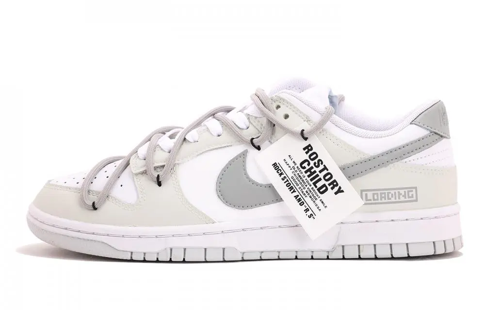 Nike Dunk Coverage Low Top Skateboard Shoes Unisex White Gray