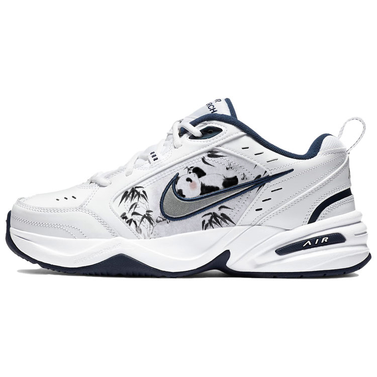 Nike Air Monarch 4 Cushioned Slip-Resistant Low-Top Chunky Sneakers Unisex White Blue