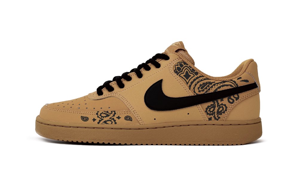 Nike Court Vision 1 Anti-Slip Wear-Resistant Low-Top Skateboard Shoes Unisex Black Brown