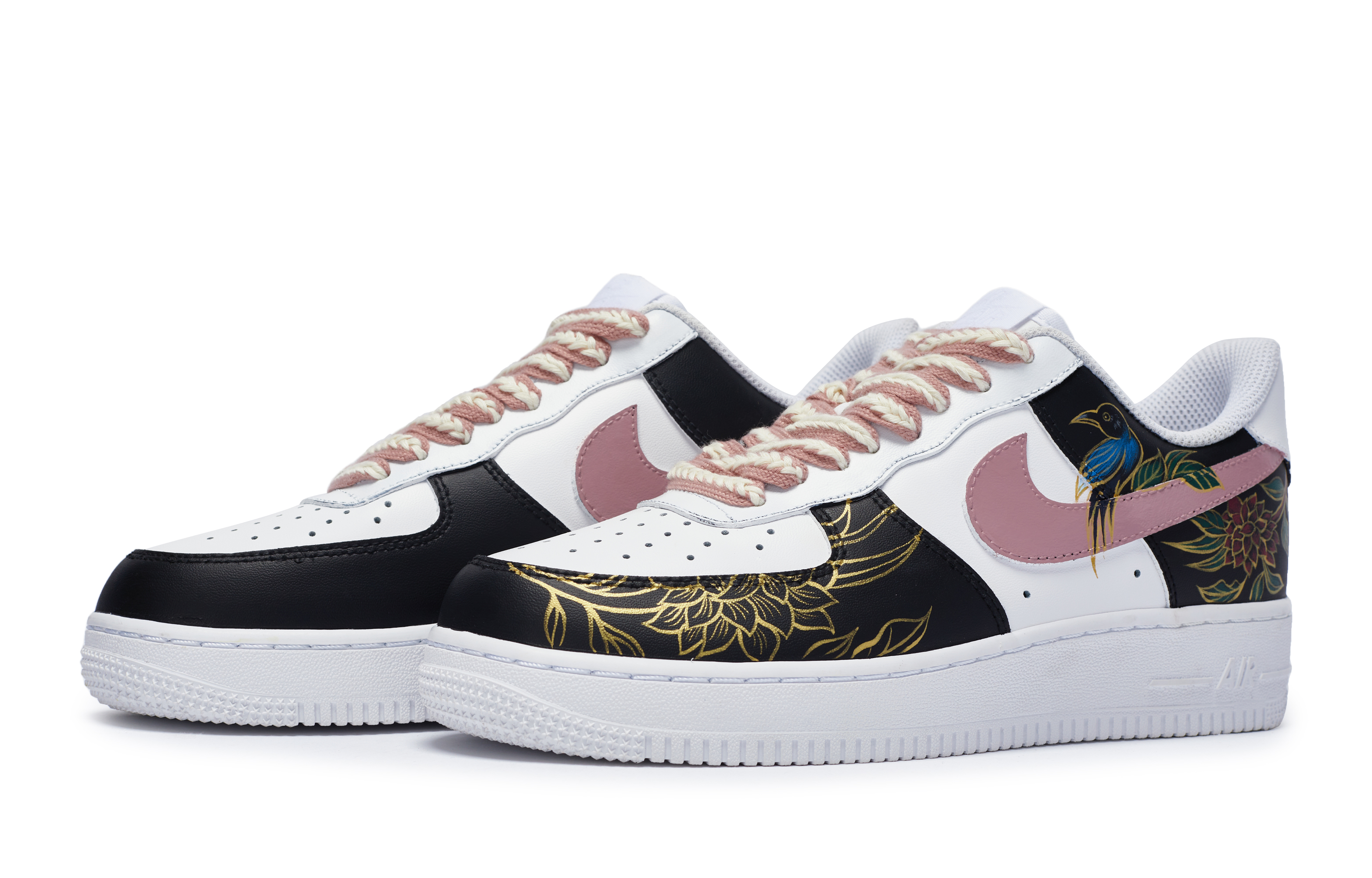 Nike Air Force 1 811 Manufacturing, Magpie On The Branch Low Top Skateboard Shoes Men's Black White Pink Gold купить в интернет-магазине Yoocart с быстрой доставкой по России.