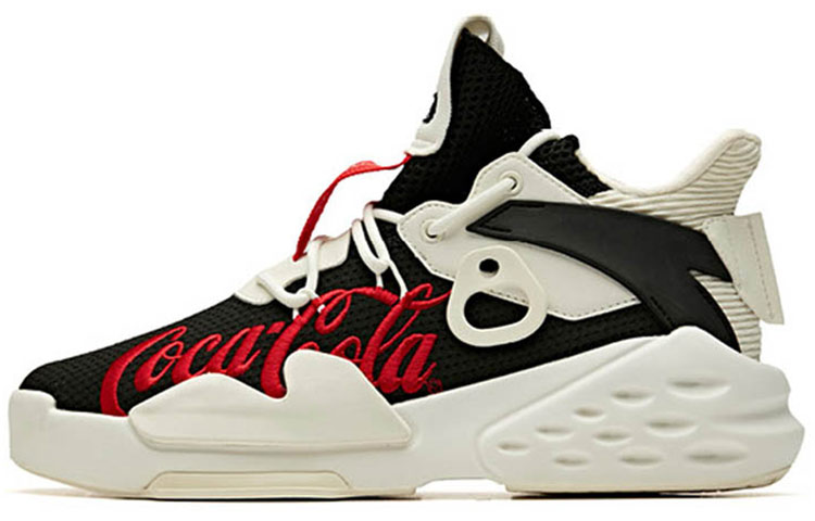 Anta Bastard Cushioning, Slip Resistant, And Abrasion Resistant Mid Top Casual Shoes Men's Black White Red