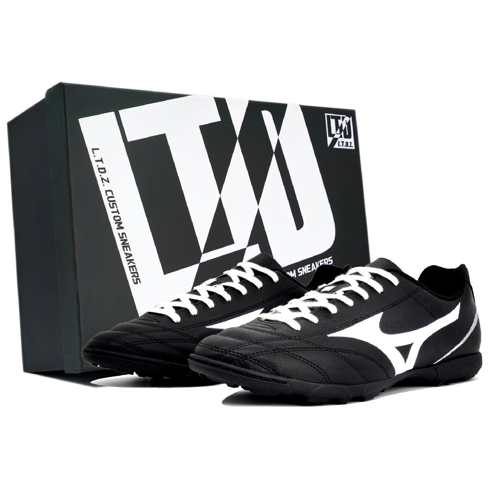 Mizuno Folgado Anti-Slip Wear-Resistant Soccer Shoes Men's Black White