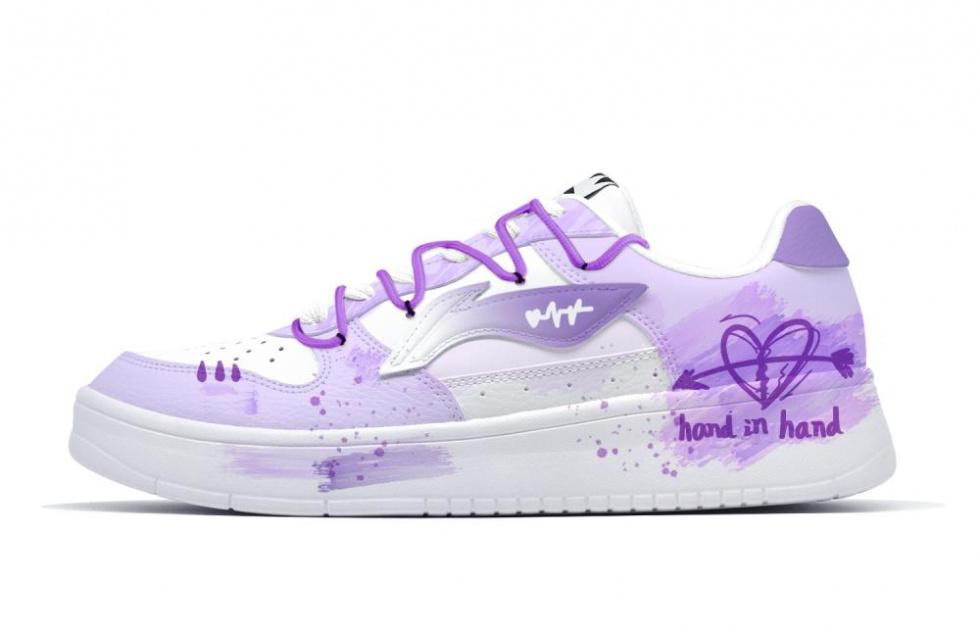 LINING Pontoon Boats Skateboard Shoes Men Low-Top Purple