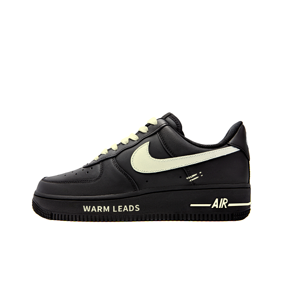 Nike Air Force 1 Anti-Slip Wear-Resistant Low-Top Skateboard Shoes Women's Yellow Black