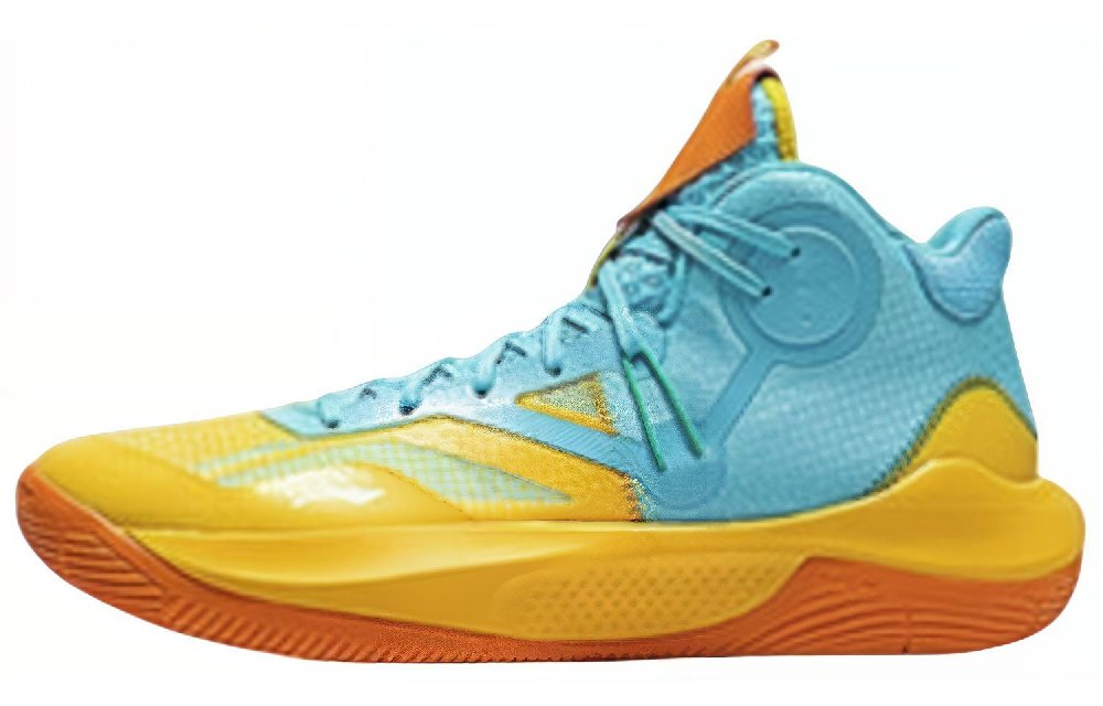 LINING Sonic 9 Team Basketball Shoes Men's Mid top Yellow/Blue