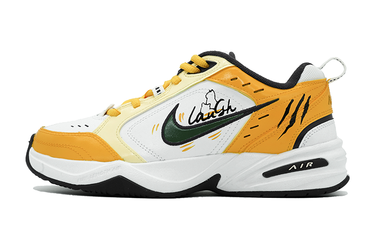 Nike Air Monarch 4 Wear-Resistant Low-Top Casual Shoes Unisex Yellow Black White