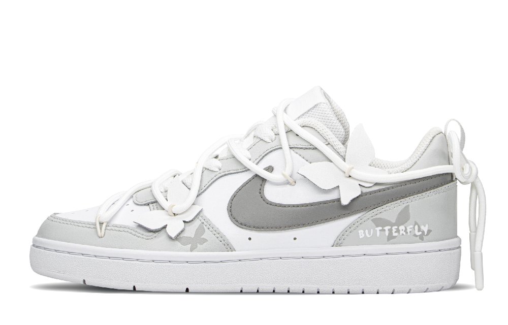 Nike Court Borough FZBB Anti-Slip Wear-Resistant Low-Top Skateboard Shoes GS Gray White