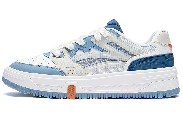 LiNing Drifting Lightweight Low-Top Skateboard Shoes Men's White Gray Blue