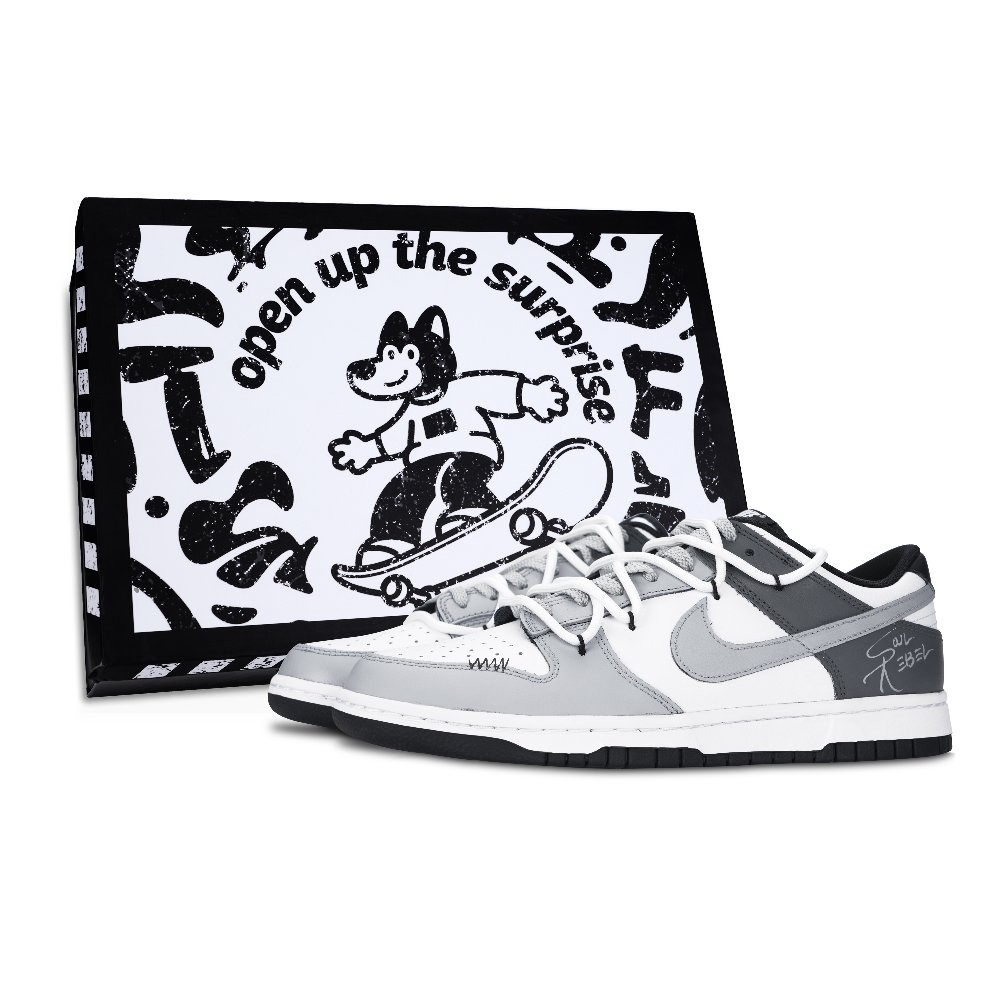 Nike Dunk Low Top Skateboard Shoes Unisex Light Gray
