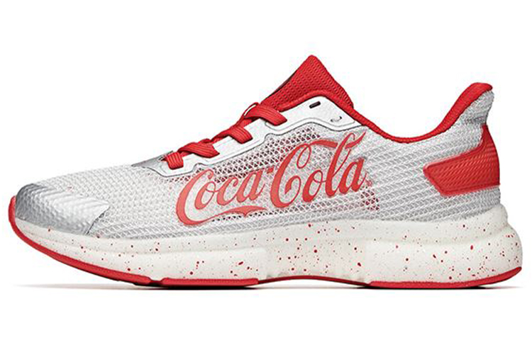 Anta Shock Absorbers Slip Resistant Low Top Running Shoes Women's White Red