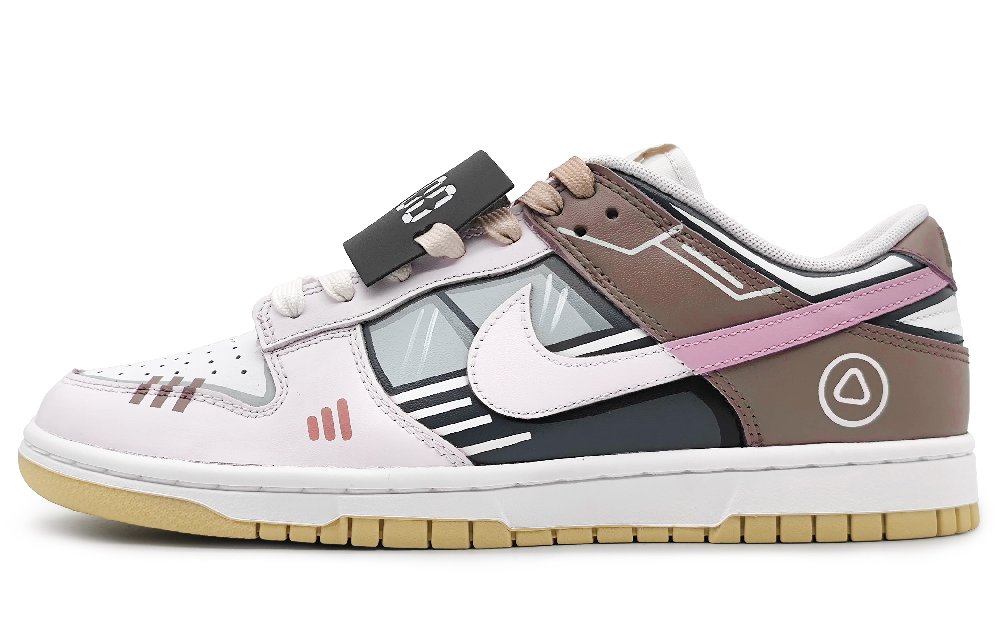 Nike Dunk Low-Top Skateboard Shoes Men's Pink Brown