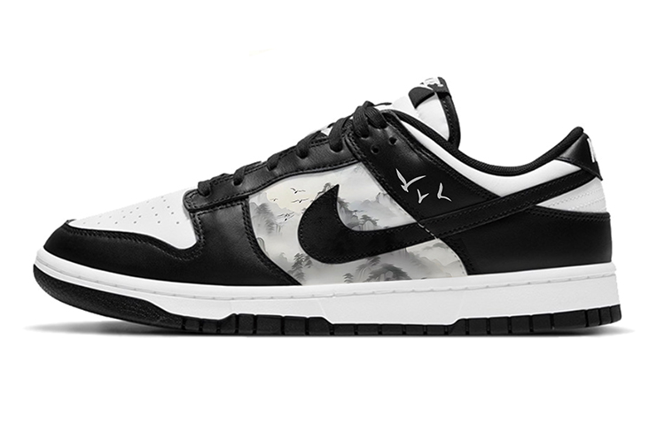 Nike Dunk Low-Top Skateboard Shoes Men's Black White