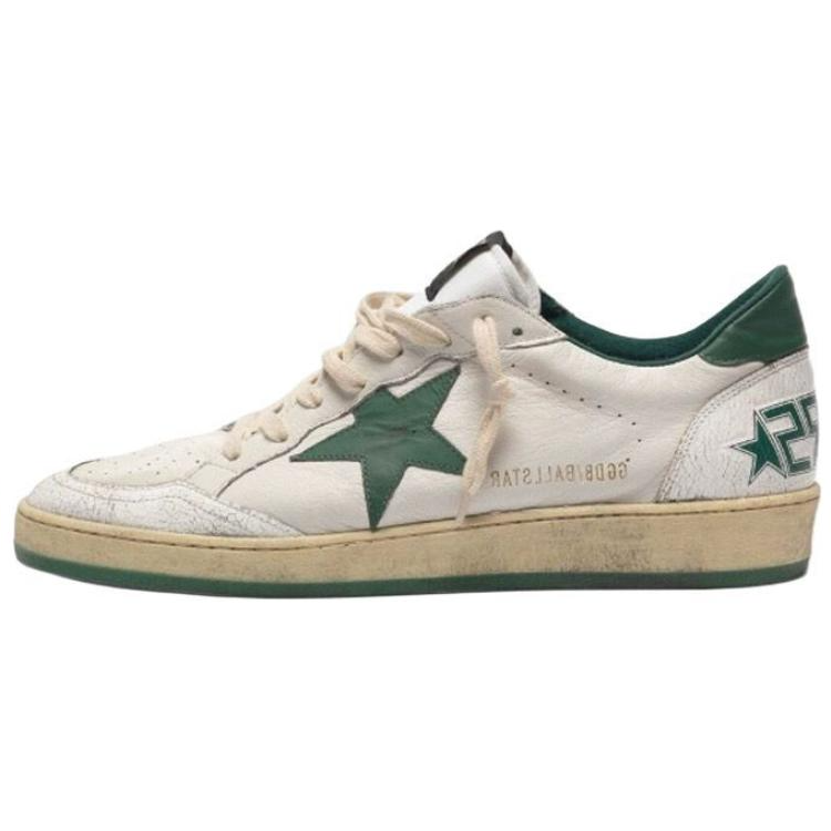 Golden Goose Ball Star Skateboard Shoes Men's White Green