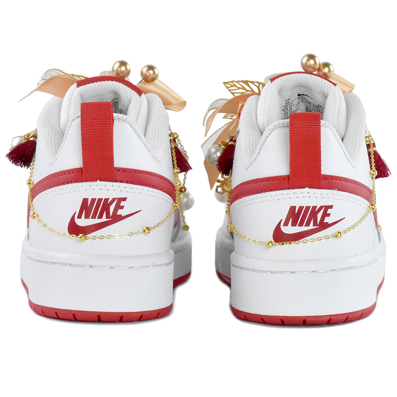 Nike Court Borough 2 Anti Slip Wear Resistant Low Top Skateboard Shoes Women's White Red купить в интернет-магазине Yoocart с быстрой доставкой по России.