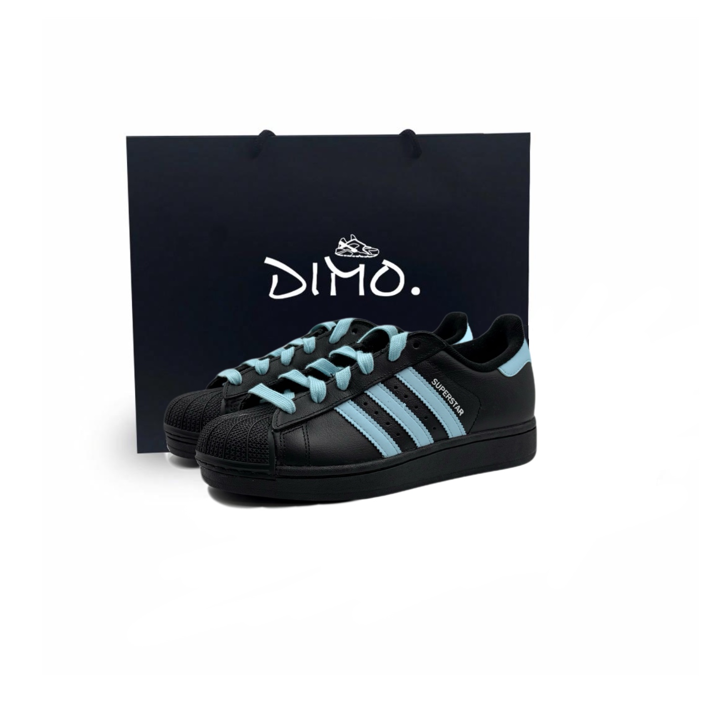 Adidas Originals Superstar 2 Cushioning Abrasion Resistant Lightweight Low top Skateboard Shoes Unisex Black Blue