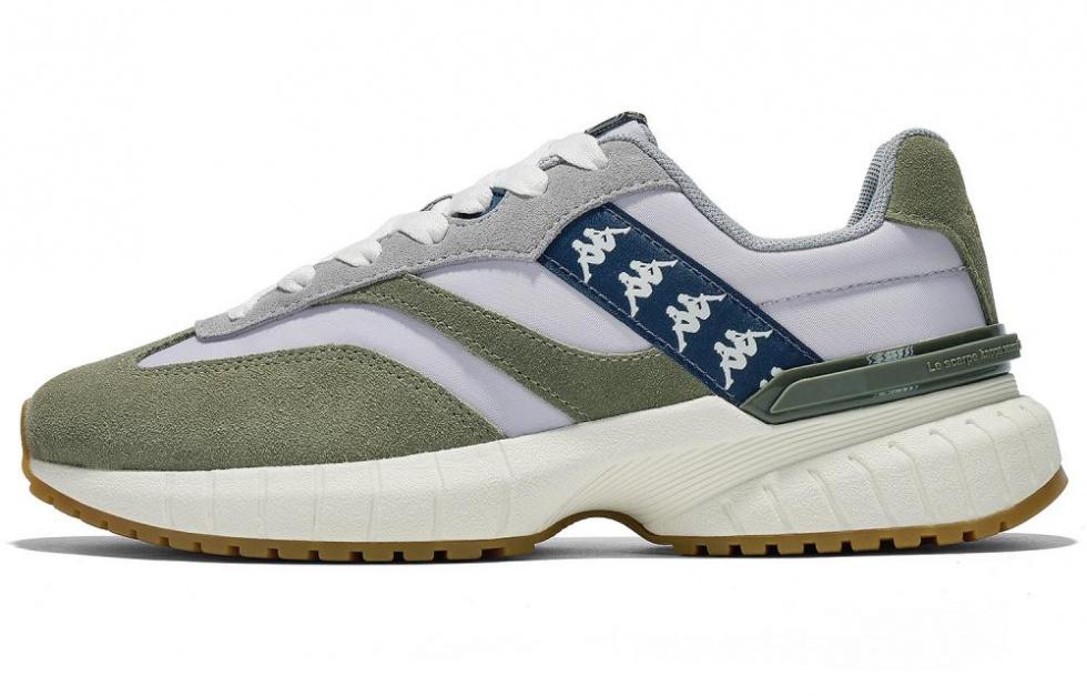 Kappa Slip-Resistant Low-Top Running Shoes Unisex Gray Green