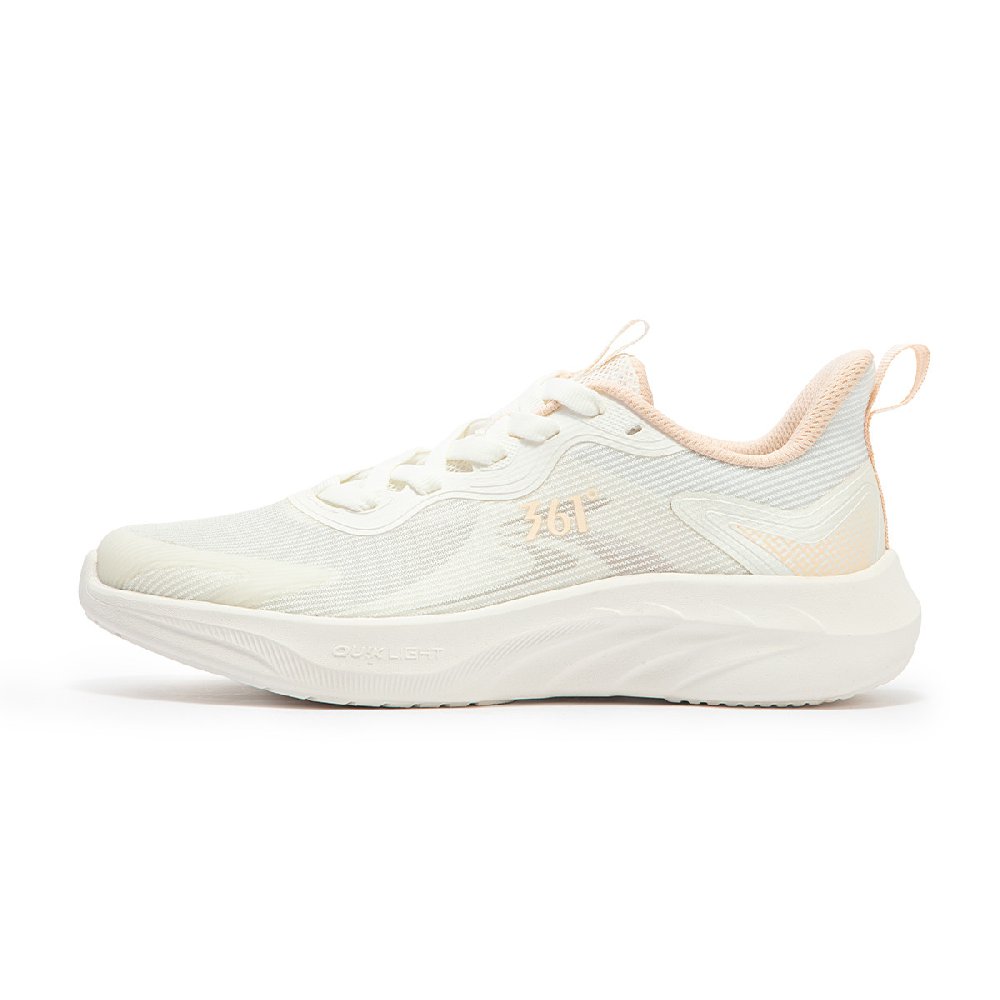 361° Cushioning, Abrasion Resistant, Breathable, Lightweight Low Top Casual Running Shoes Women's White