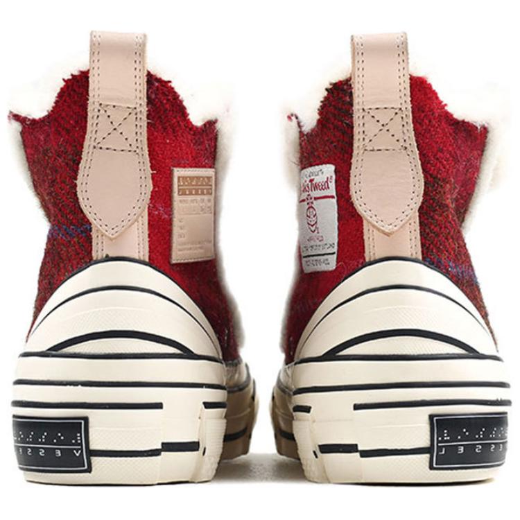 XVESSEL Skateboard Shoes Women's High-Top Red
