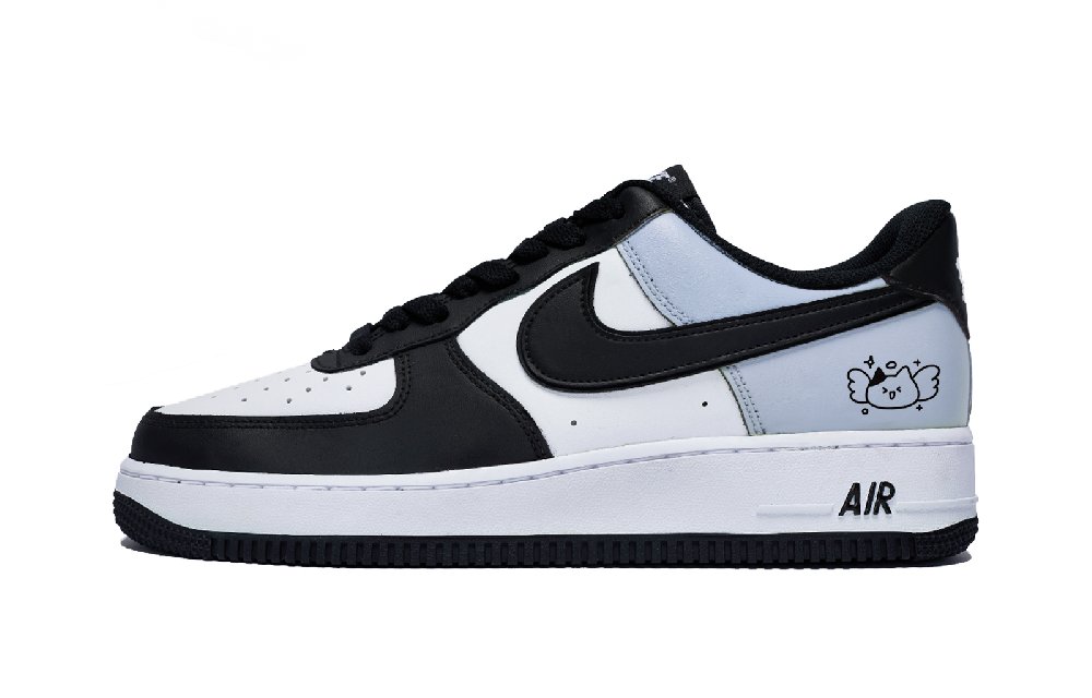 Nike Air Force 1 Puppy Fragment Low Top Skateboard Shoes Men's White Blue