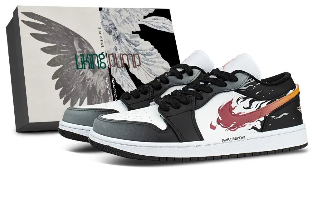 Jordan Air Jordan 1 Abrasion Resistant Low top Vintage Basketball Shoes Unisex Black