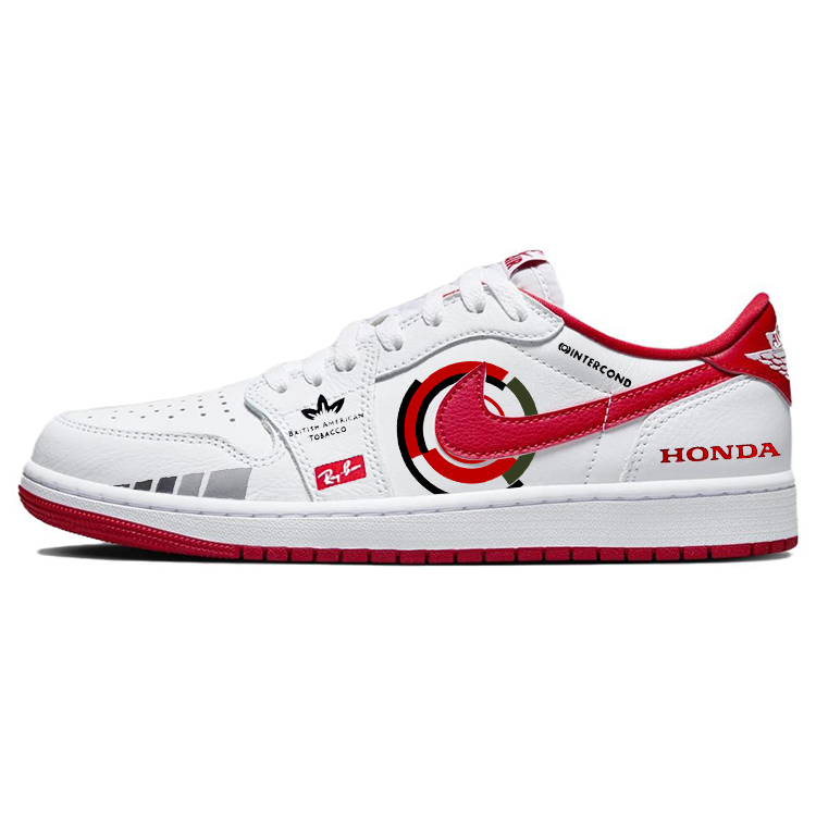 Jordan Air Jordan 1 Vintage Basketball Shoes Unisex Low Top White/Red
