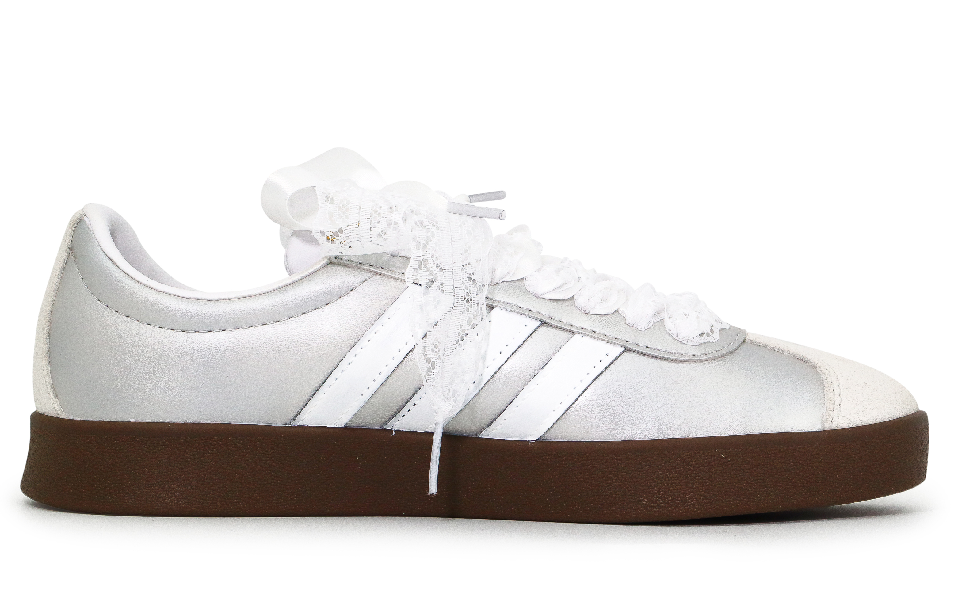 Adidas Vl Court Classic Cushioning, Wear Resistant Low top Skateboard Shoes Unisex Silver