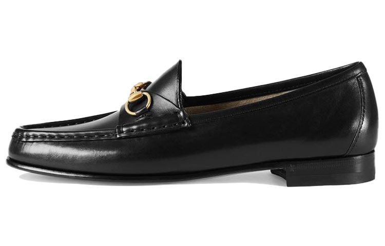 GUCCI 1953 Horsebit Loafers Black Leather Women's