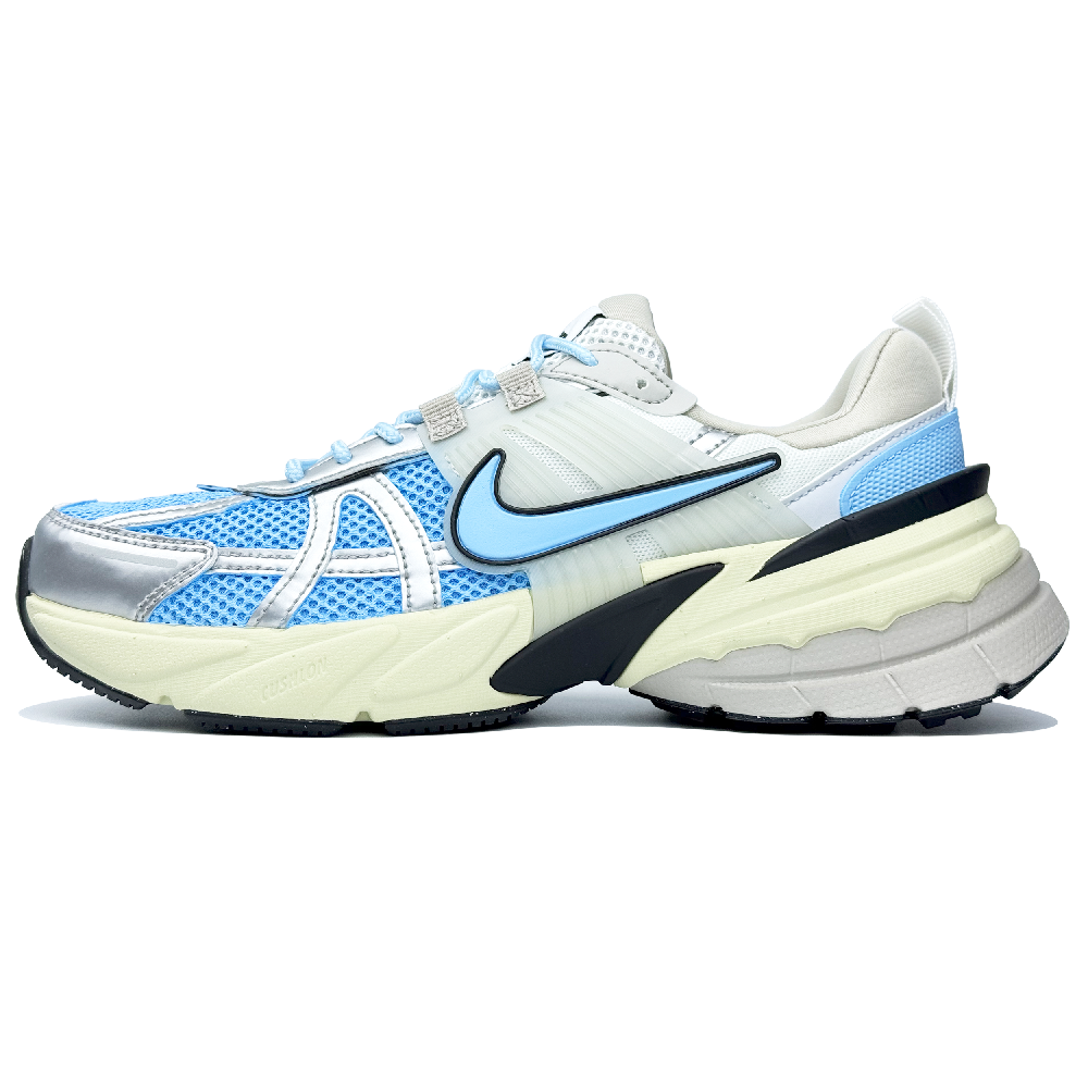 Nike V2K Run Shock Absorbers With Slip Resistant Features Low Top Running Shoes Women's Blue Silver