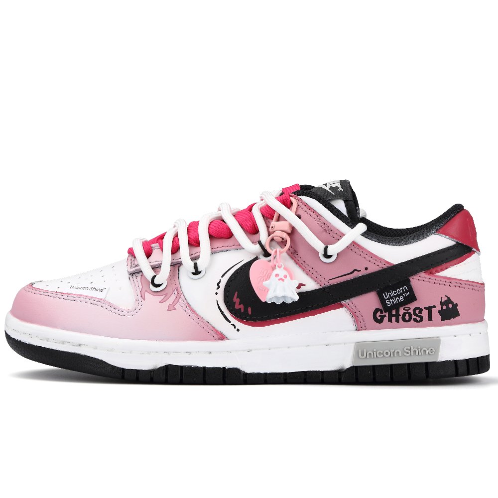 Nike Dunk Berry Ghost Anti-Slip Wear-Resistant Low-Top Skateboard Shoes Women's Black Pink